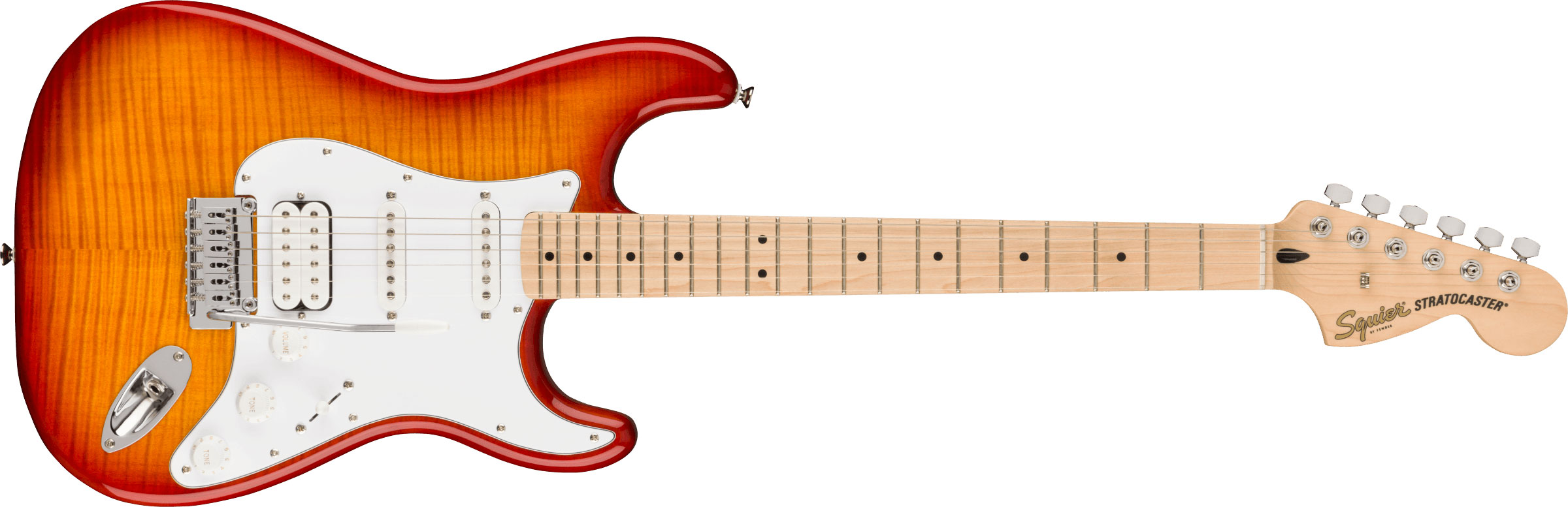 Affinity Series Stratocaster FMT HSS, Maple Fingerboard, White Pickguard, Sienna Sunburst