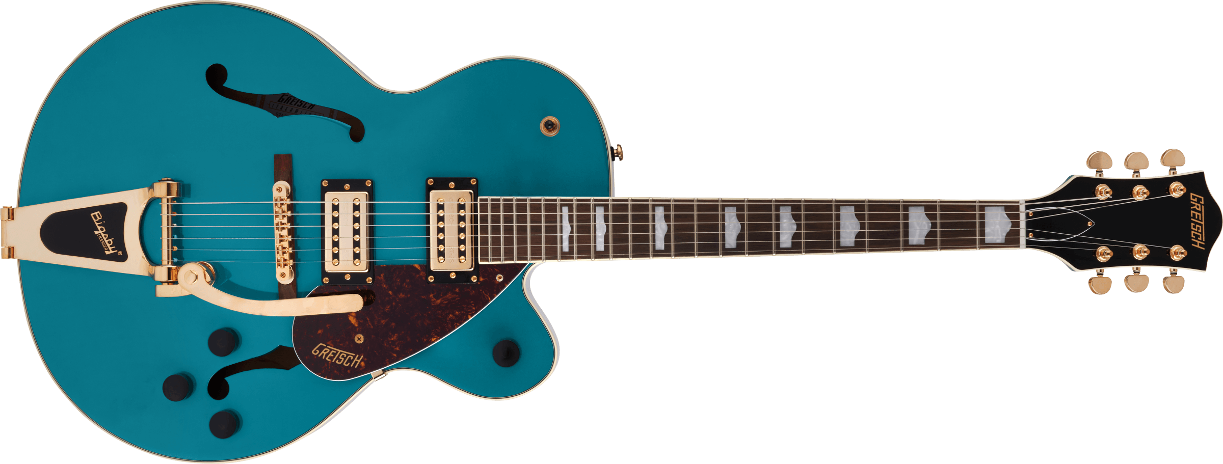 G2410TG Streamliner Hollow Body Single-Cut with Bigsby and Gold Hardware, Laurel Fingerboard, Ocean Turquoise