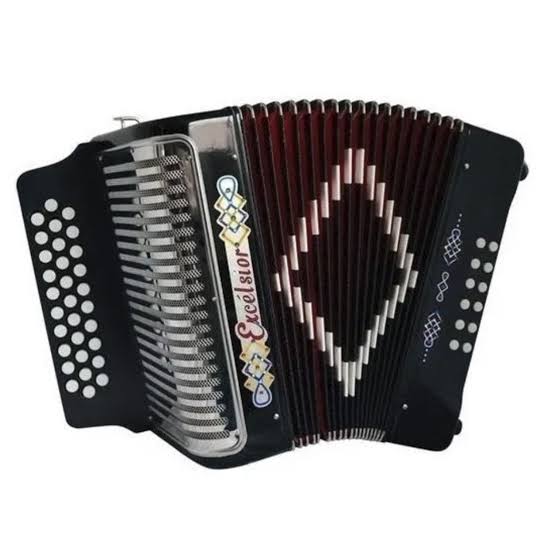 ACORDEON DIATONICO EXCELSIOR FA-SI-MI, NEGRO CON ESTUCHE