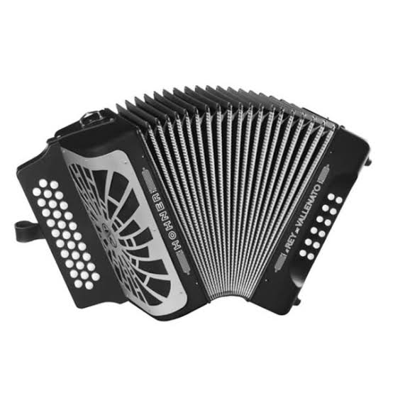 ACORDEON DIATONICO HOHNER ''EL REY DEL VALLENATO'' SIB-MIB-LAB, NEGRO CON FUNDA